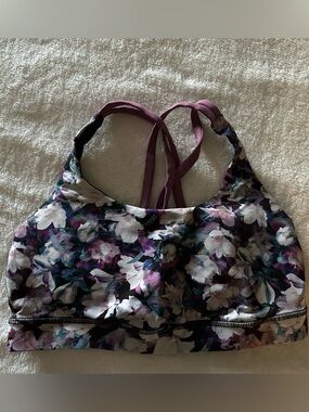 lululemon athletica Plum & Floral Strappy Sports Bra
